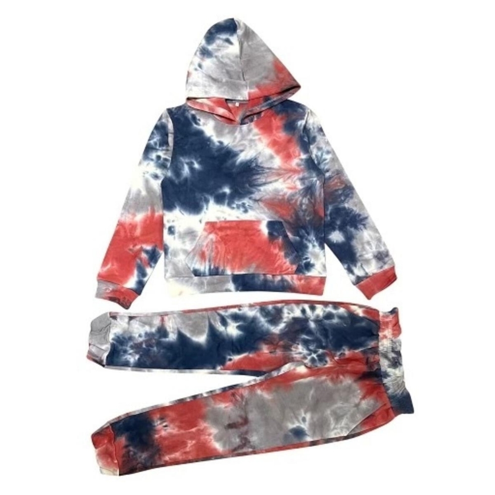 Lola and the boys Tie dye abstract jogger set